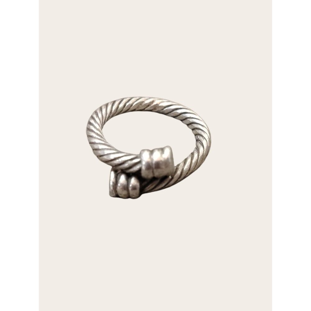 vintage Sterling 925 Cable Cross Over Ring Size 6.5 Silver Twist Design